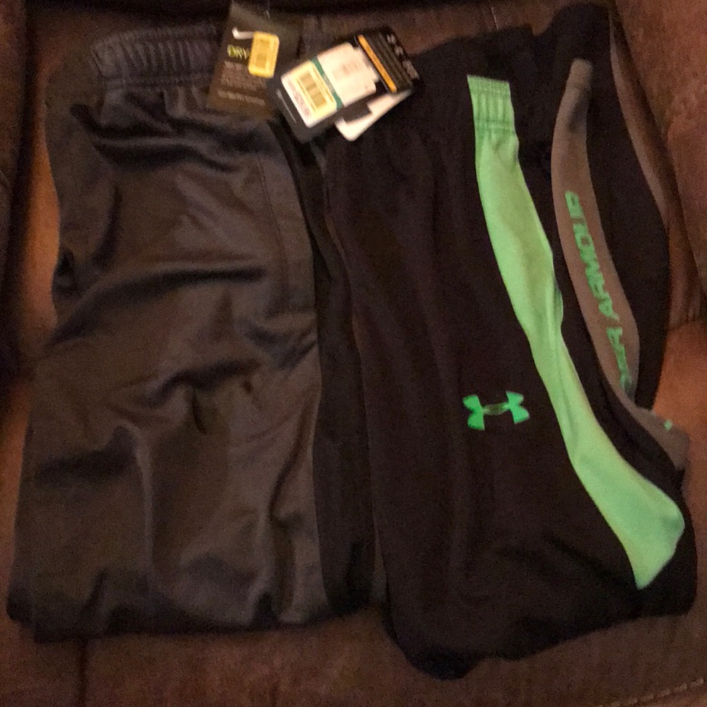Boys grey Nike and black under armour pants